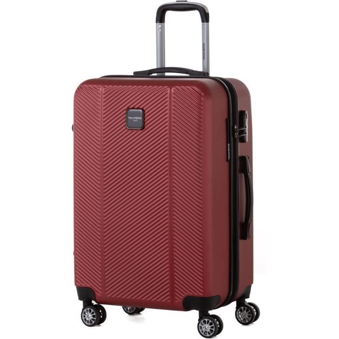 MURANO Valise week-end taille M 65cm avec 8 roues Rouge foncé