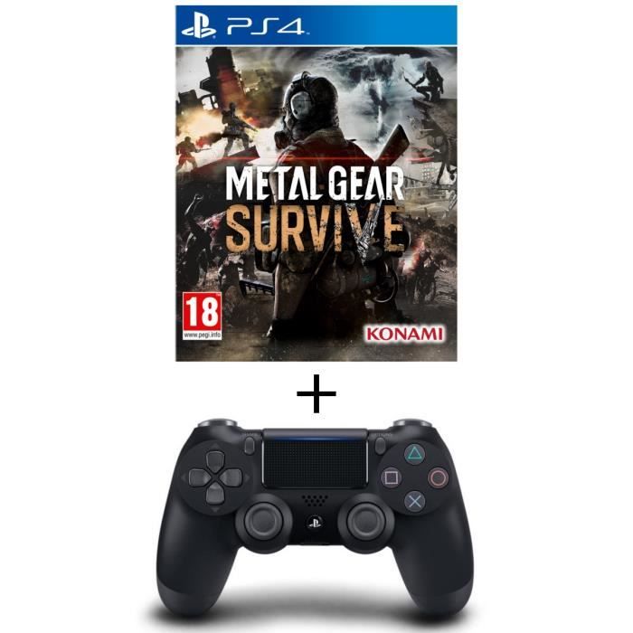 Pack Metal Gear Survive Jeu PS4 + Manette PS4 DualShock 4 Noire V2