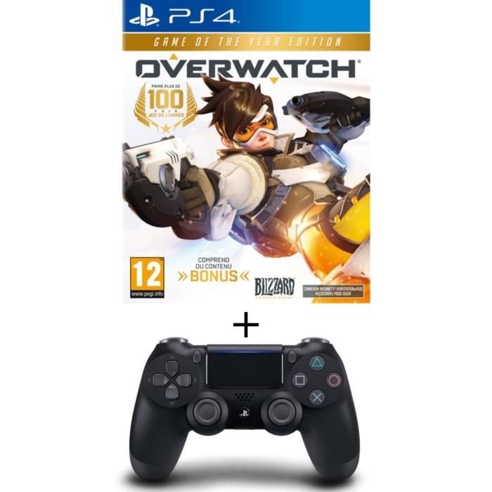 Pack Overwatch Goty Edition Jeu PS4 + Manette PS4 DualShock 4 Noire V2