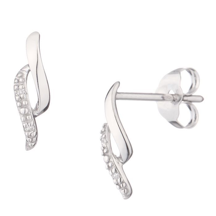 LE DIAMANTAIRE Boucles d'Oreilles Or Blanc 375° et Diamants Femme