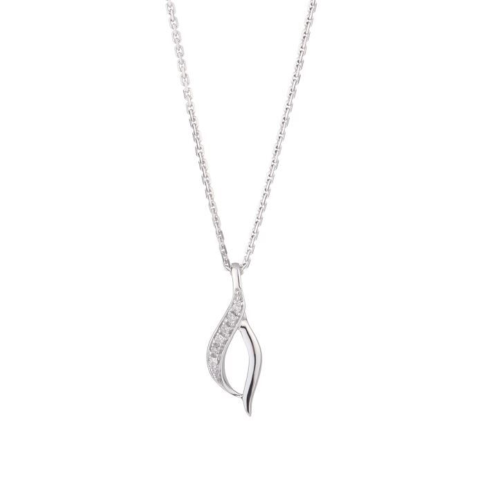 LE DIAMANTAIRE Collier Or Blanc 375° et Diamants Femme