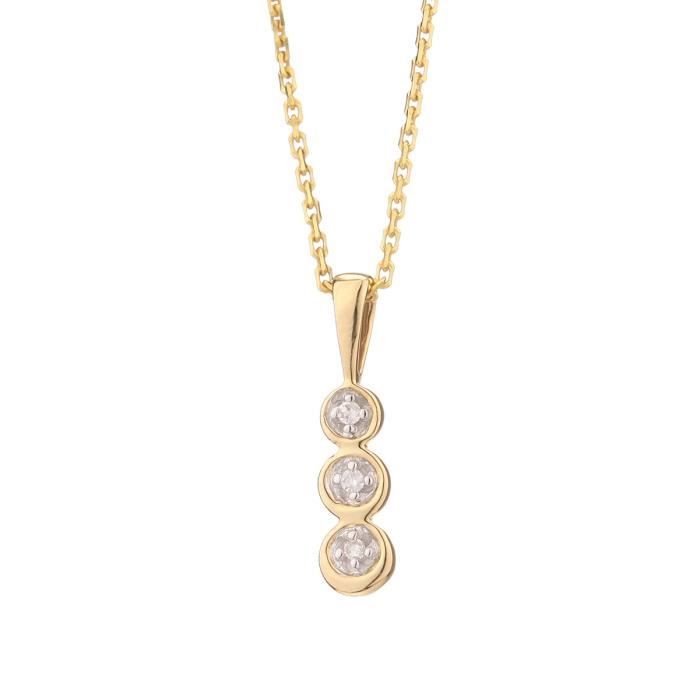 LE DIAMANTAIRE Chaîne et Pendentif Or Jaune 375° et Diamants Femme