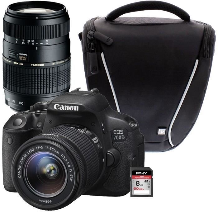 CANON EOS 700D + 18-55 IS STM + TAMRON 70-300mm + Sacoche + Carte 8 Go