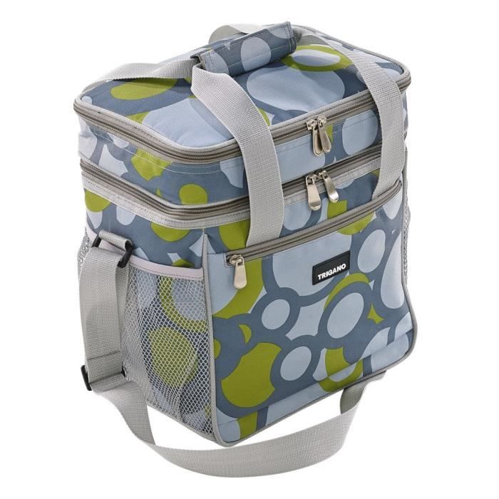 TRIGANO Sac glacière - 18 L - Vert et Gris