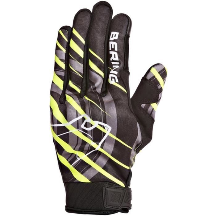 BERING Master Gants Moto Noir et Jaune.Homologué EPI (loi du 20/11/2016)