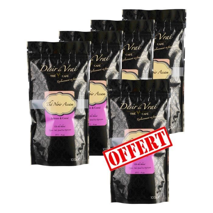 4 + 1 Offert DESIR DE VRAI Thé Noir Assam Inde n°34 100g