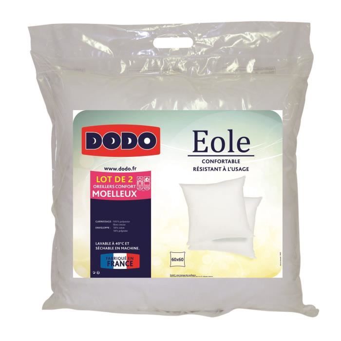DODO Lot de 2 Oreillers EOLE 60x60cm