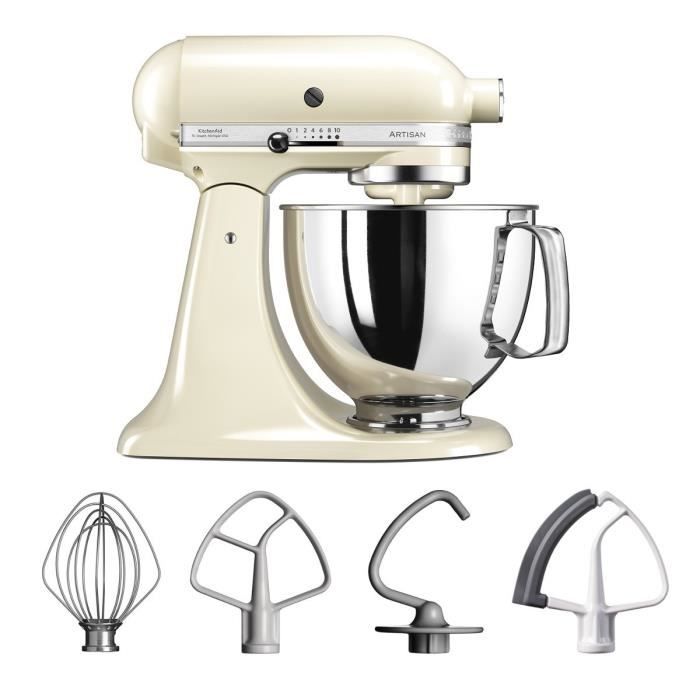 Pack KITCHENAID ARTISAN 5KSM125EAC Robot pâtissier + Batteur plat