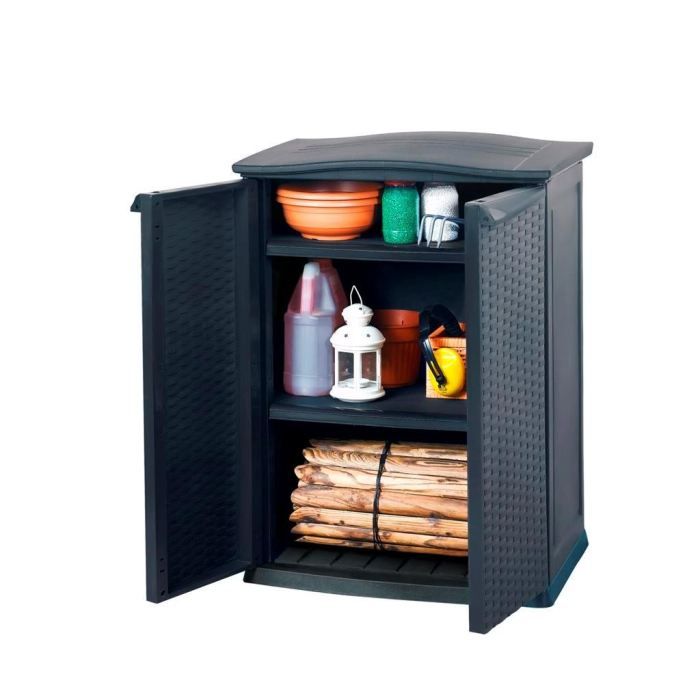 Armoire basse de rangement résine anthracite 250 L