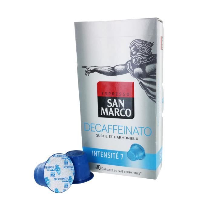 10 capsules SAN MARCO Déca Compatible Nespresso