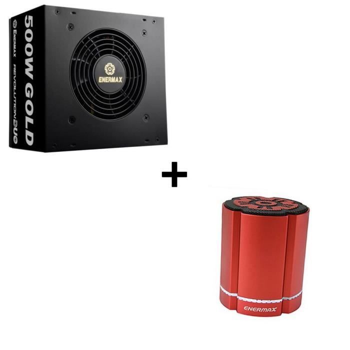 Pack ENERMAX Alimentation PC REVOLUTION DUO 500 Watts + Enceinte DreamBass EAS02M rouge offerte