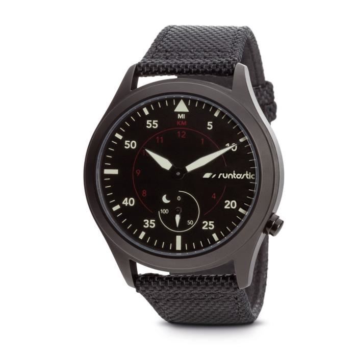 RUNTASTIC Montre Moment Elite Bracelet Cuir Noir Homme RNG