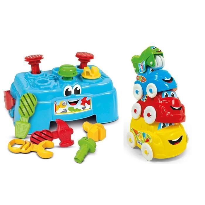 CLEMENTONI Baby - Pack Atelier de bricolage + Véhicules d'acitivités