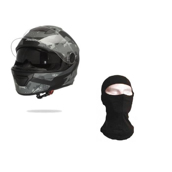 NOX N301 Casque Intégral Tempest Mat + Cagoule