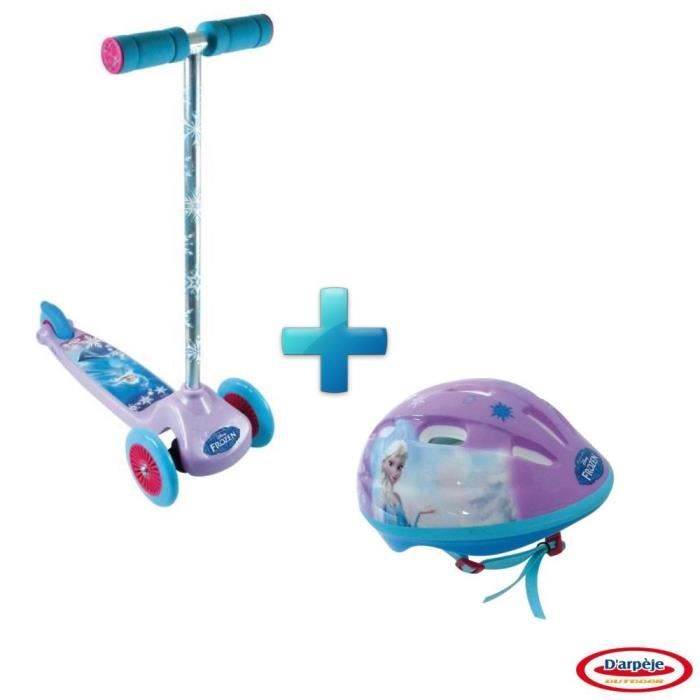 LA REINE DES NEIGES Trottinette Flex 3 Roues + Casque Offert Frozen Darpeje