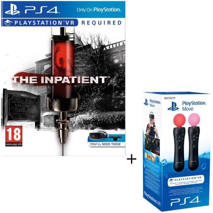 Paire Manette de détection de mouvements PlayStation Move + The Inpatient Jeu VR