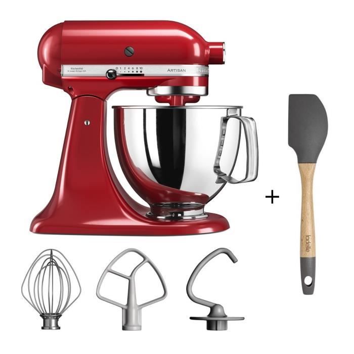 KITCHENAID ARTISAN 5KSM125EER Robot pâtissier + LADELLE Spatule en silicone noire