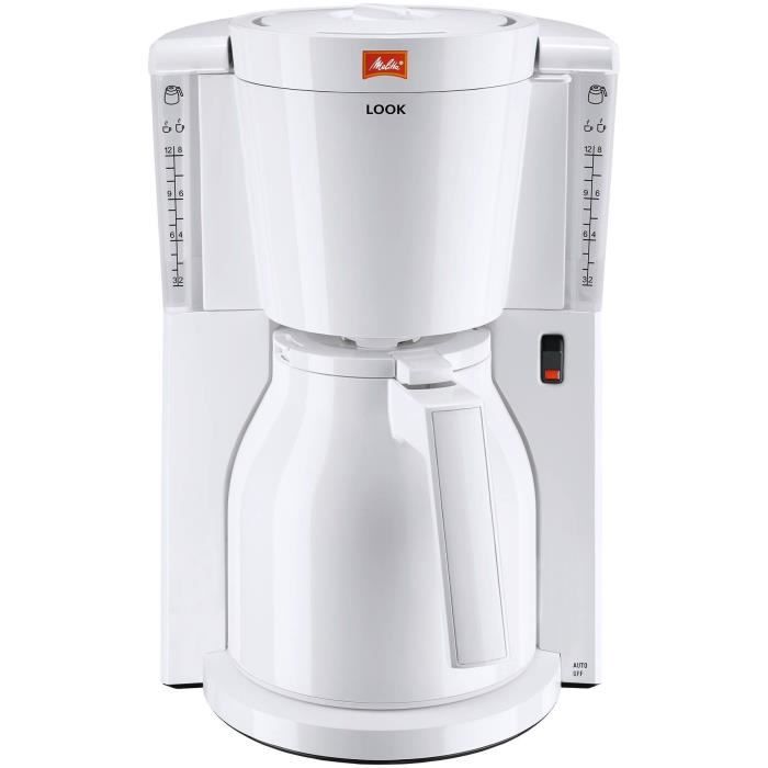 MELITTA 1011-09 Cafetière filtre avec verseuse isotherme Look IV Therm - Blanc
