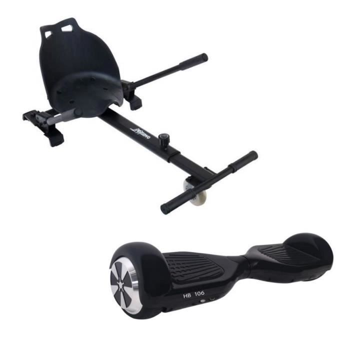 IWATMOTION Kit kart iWatKart noir + TAKARA Hoverboard électrique 6,5'' - 350W x 2 - Noir