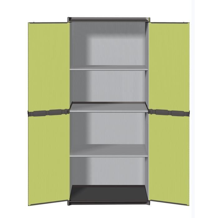 SOGENEX Armoire de rangement haute en résine 3 tablettes