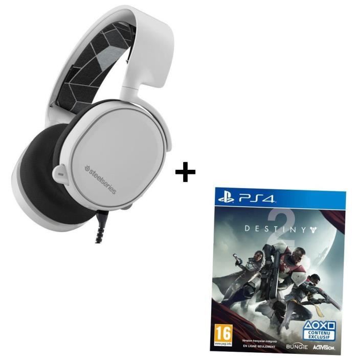 Pack STEELSERIES Micro-Casque Gamer ARCTIS 3 blanc + Jeu PS4 Destiny 2