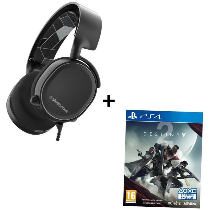 Pack STEELSERIES Micro-Casque Gamer ARCTIS 3 noir + Jeu PS4 Destiny 2
