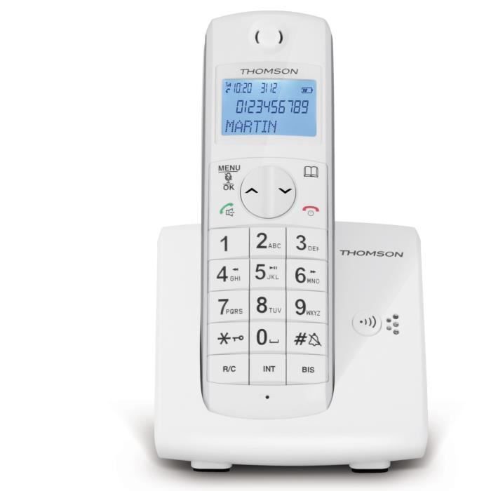 Thomson Jaspe Solo Téléphone Sans Fil Sans Répondeur Blanc