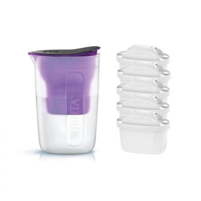 Pack BRITA Carafe filtrante FUN Violet + 5 Cartouches de rechange