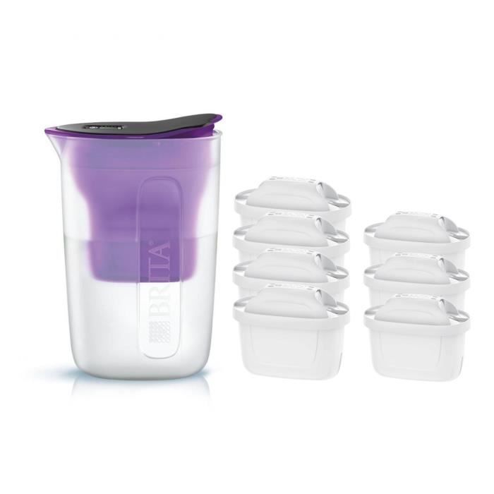 Pack BRITA Carafe filtrante FUN Violet + 7 Cartouches de rechange