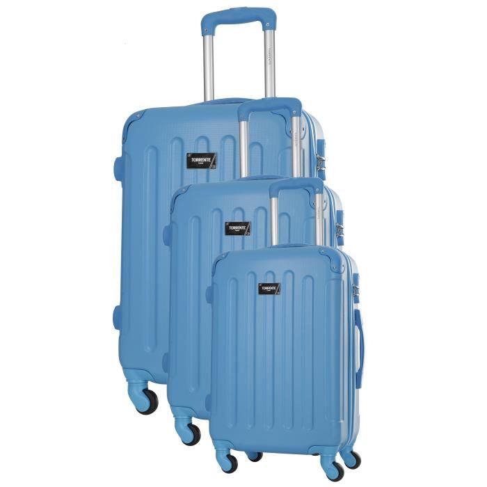 TORRENTE Ensemble 3 Valises Rigide ABS 4 Roues S-M-L HYPNOS Bleu