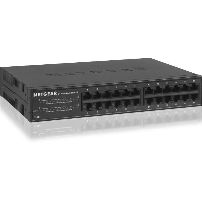 NETGEAR Switch 24 Ports Gigabit Ethernet Métal GS324-100EUS