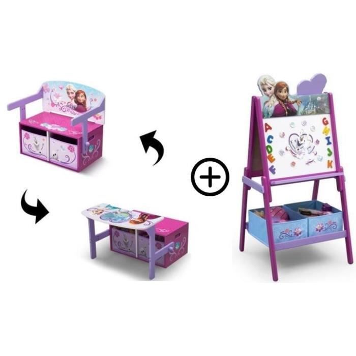 LA REINE DES NEIGES - Deltakids - Bureau Convertible + Chevalet Créatif - Fille - A partir de 3 ans