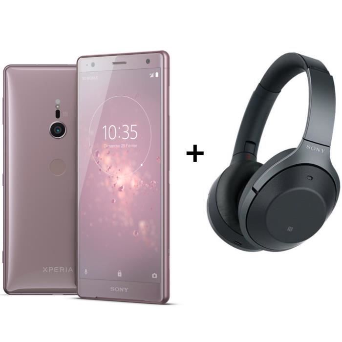 Sony Xperia XZ2 Dual SIM Rose Lila + Sony WH-1000XM2 Casque sans fil Bluetooth NFC