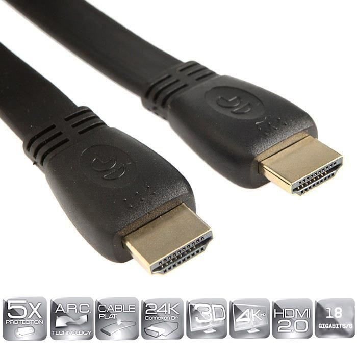 CONTINENTAL EDISON Cable HDMI 20 3m slim 4K Ultra HD 2160p