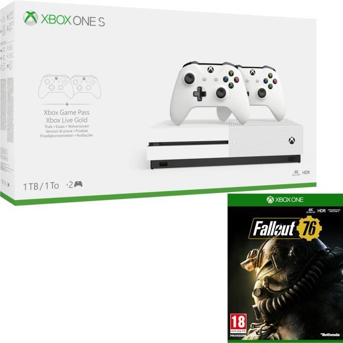 Xbox One S 1 To + 2 manettes + Fallout 76