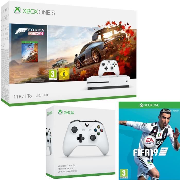 Xbox One S 1 To Forza Horizon 4 + Fifa 19 + manette