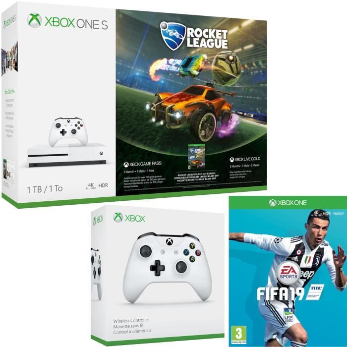 Xbox One S 1 To Rocket League + Fifa 19 + manette