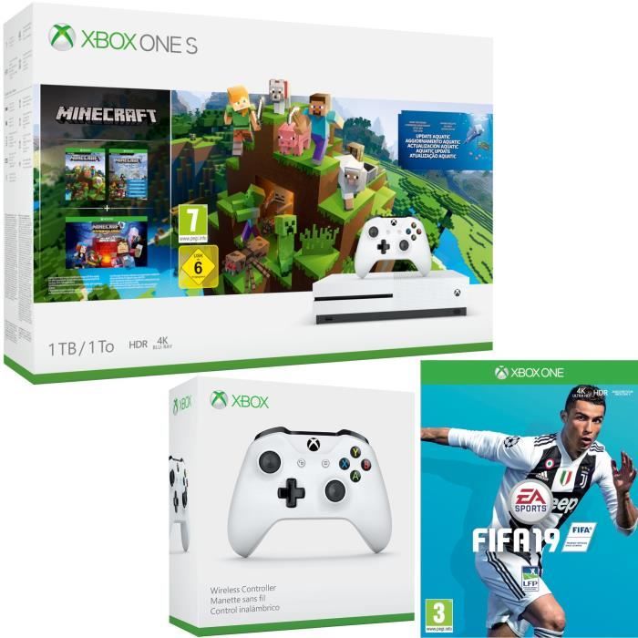 Xbox One S 1 To Minecraft + Fifa 19 + manette