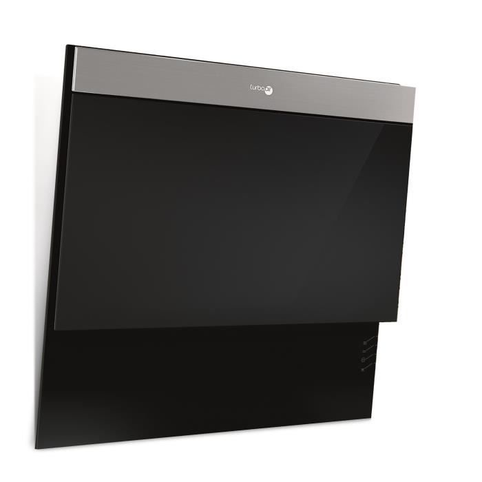 TURBOAIR DIVA BL/F/55 Hotte design décorative murale - Evacuation ou recyclage - 625m3-h - 68dB max - 3 vitesses - L55cm - Noir