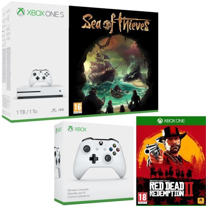 Xbox One S 1 To Sea of Thieves + Red Dead Redemption 2 + manette