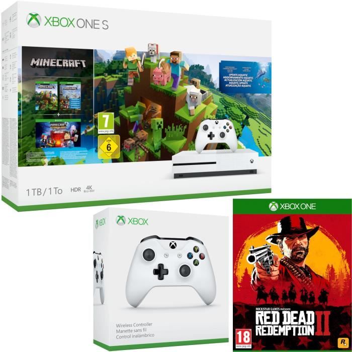 Xbox One S 1 To Minecraft + Red Dead Redemption 2 + manette