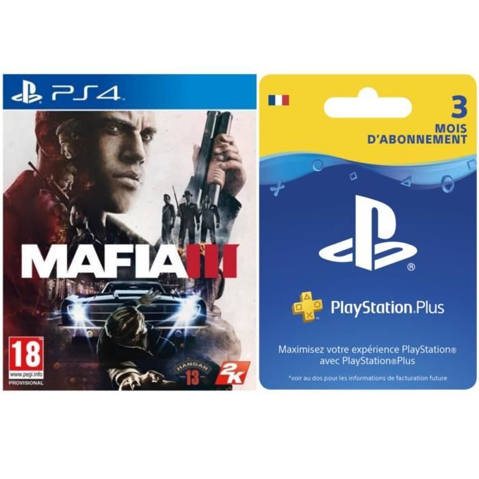 Mafia III Jeu PS4 + Abonnement PlayStation Plus 3 mois