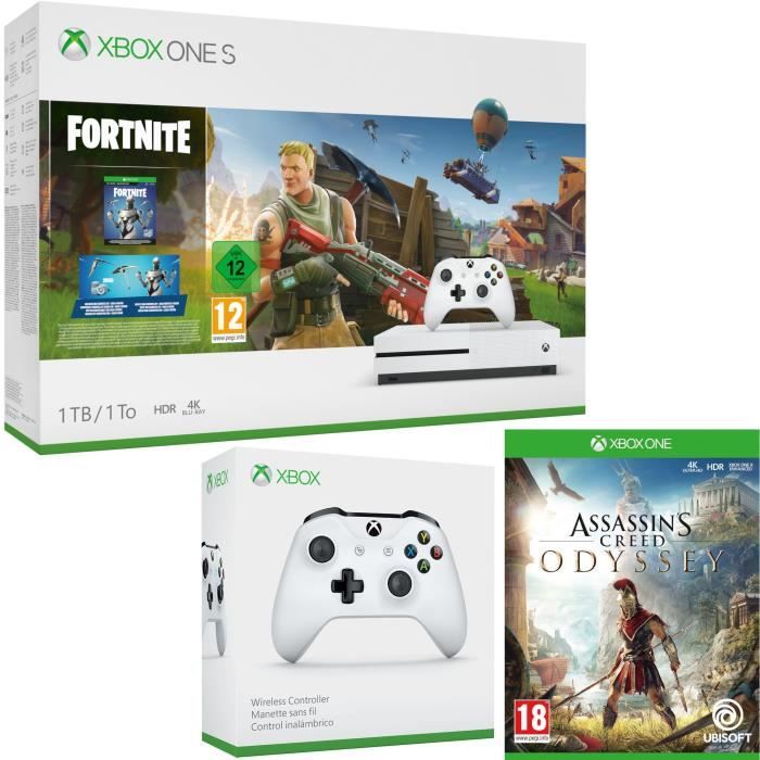 Xbox One S 1 To Fortnite + Assassin's Creed Odyssey + manette
