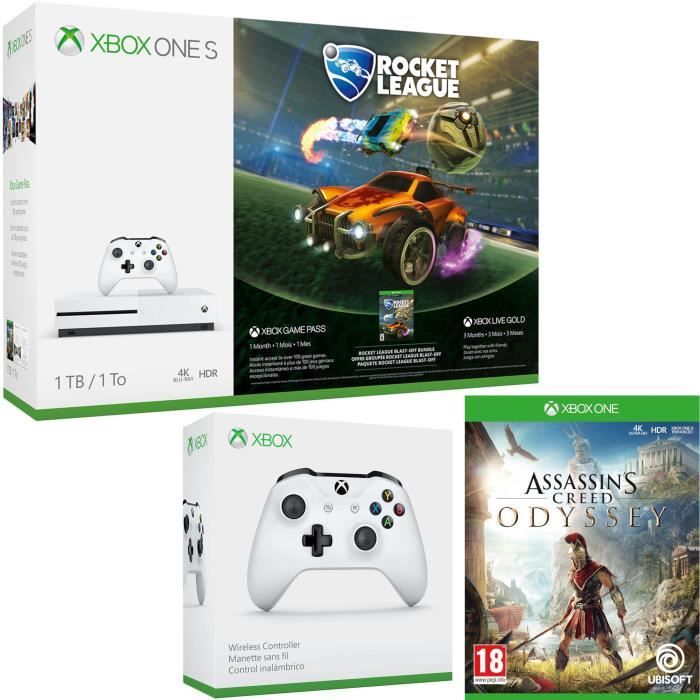 Xbox One S 1 To Rocket League + Assassin's Creed Odyssey + manette