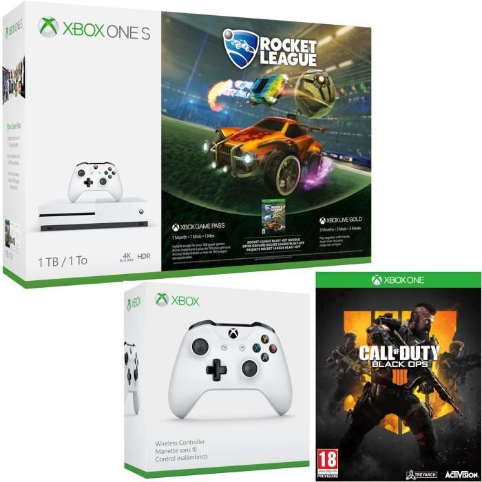 Xbox One S 1 To Rocket League + Call of Duty Black Ops 4 + manette