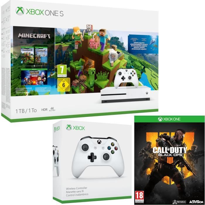 Xbox One S 1 To Minecraft + Call of Duty Black Ops 4 + manette