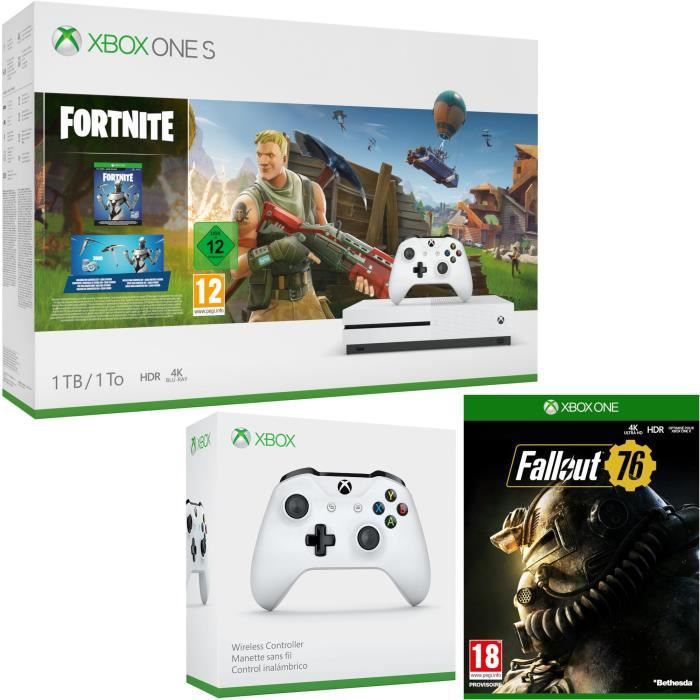 Xbox One S 1 To Fortnite + Fallout 76 + manette