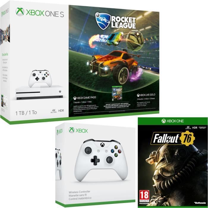 Xbox One S 1 To Rocket League + Fallout 76 + manette