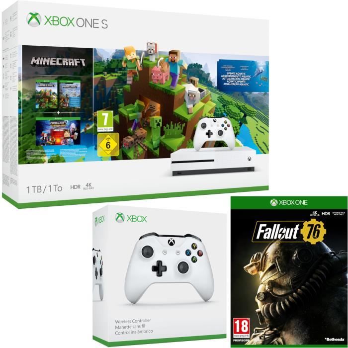 Xbox One S 1 To Minecraft + Fallout 76 + manette