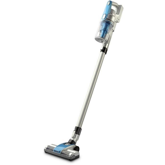 CONTINENTAL EDISON Aspirateur balai rechargeable 2 en 1 - VCSFBF- 69 dB - 120 W - Bleu/Argent